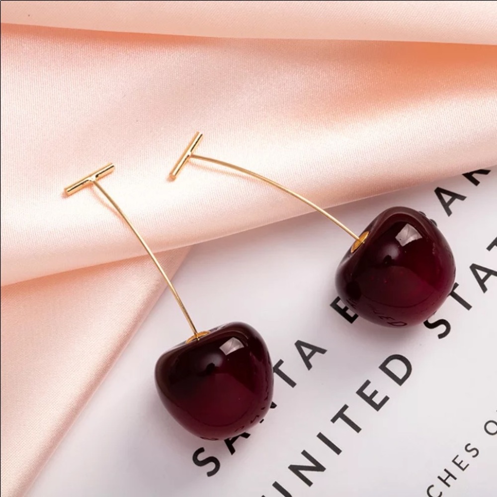 Cherry drop earrings